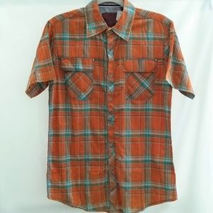 Indigo Star  Mens Burnt Orange Woven Sport Shirt Size Small New W/Tag